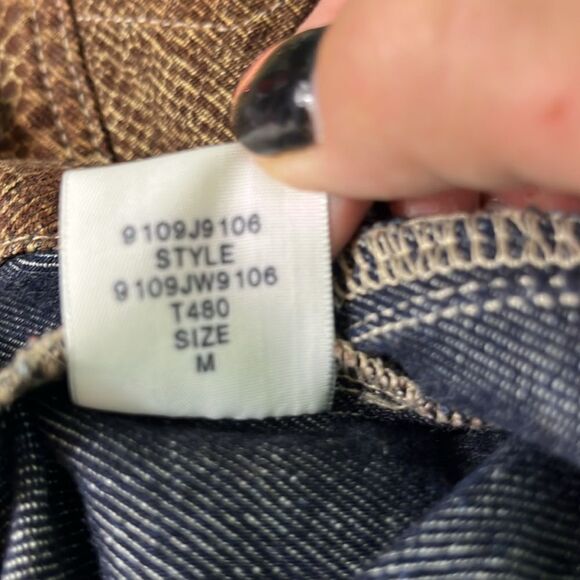 Vintage TODD OLDHAM JEANS Denim Snake Skin Print Jacket Women's S - Picture 7 of 7